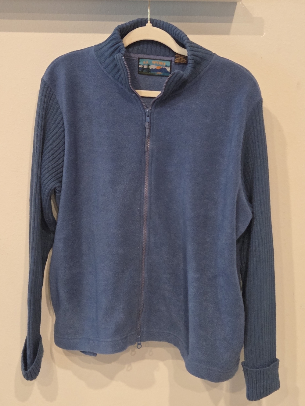 S.L. Fashions Men’s Blue Zip-Up Sweater Jacket